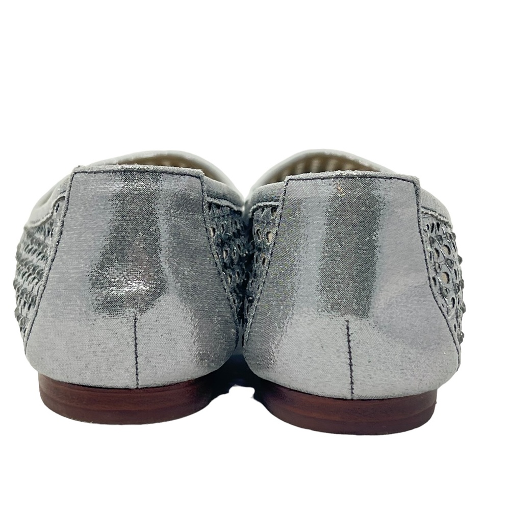 Alex Marie women's Witney Hot Fix metallic silver rhinestone flats size 6 - Picture 6 of 11
